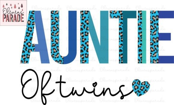 Auntie of Twins Blue Leopard Print Png: A Design Asset for Bold Branding