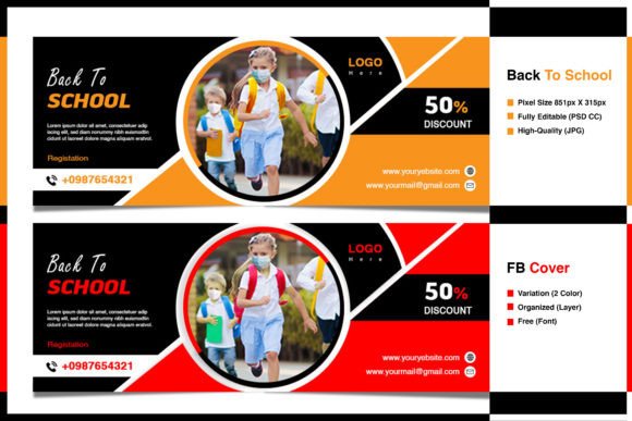 Back to School Social Media FB Cover: A Designer's Ready-Made Toolkit
