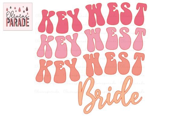 Celebrate in Style: Key West Bride Groovy Png Sublimation