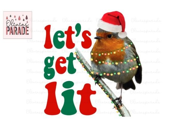 Let's Get Lit: Adorable Robin Christmas Lights PNG for Holiday Crafts