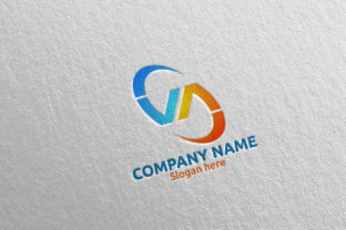 Letter V, a, VA Logo Design 67: A Vector Template for Financial Branding