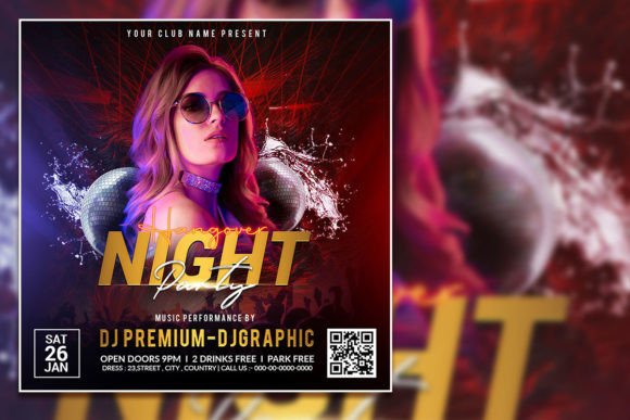 Light Up Your Feed: The Ultimate Night Party Social Media Template