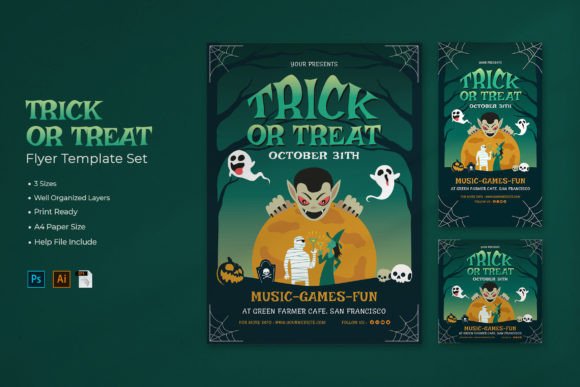 Master Your Halloween Event with This Modern Flyer Set