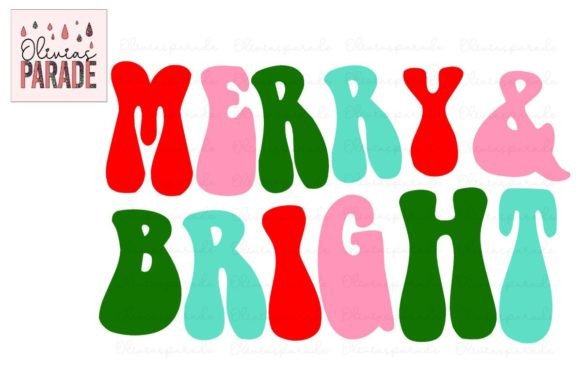 Merry & Bright Retro Christmas: A Wavy Holiday Design Asset