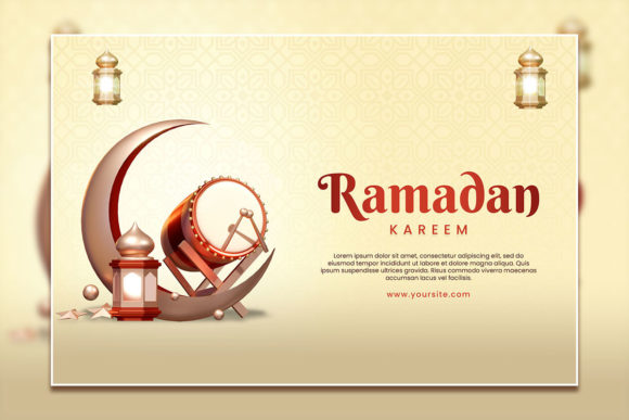 Red Gold Ramadan Kareem Poster Template: A Designer's Instant Download